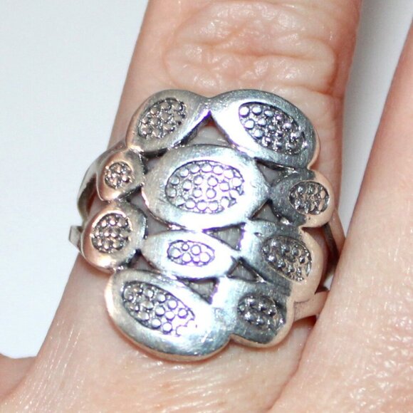 Sterling Silver Abstract Modern Geometric Ring - Picture 7 of 7